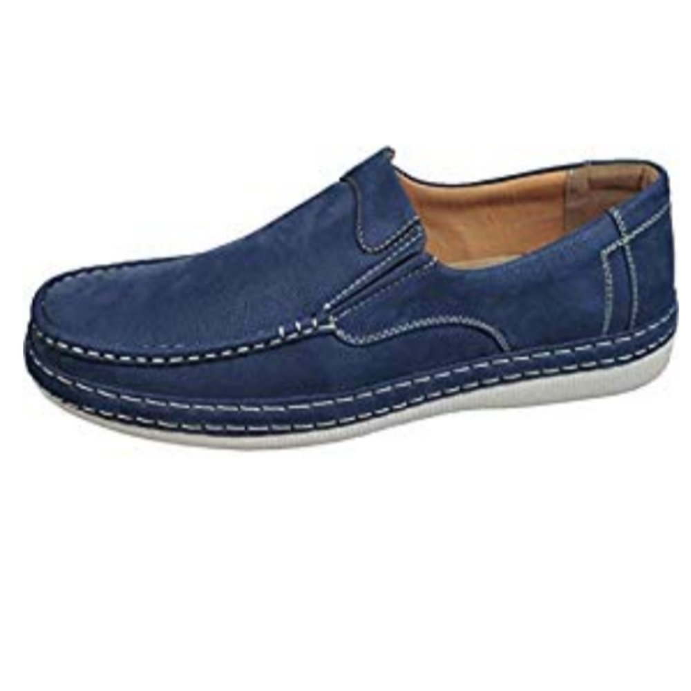 Blue suede loafer/boat shoes